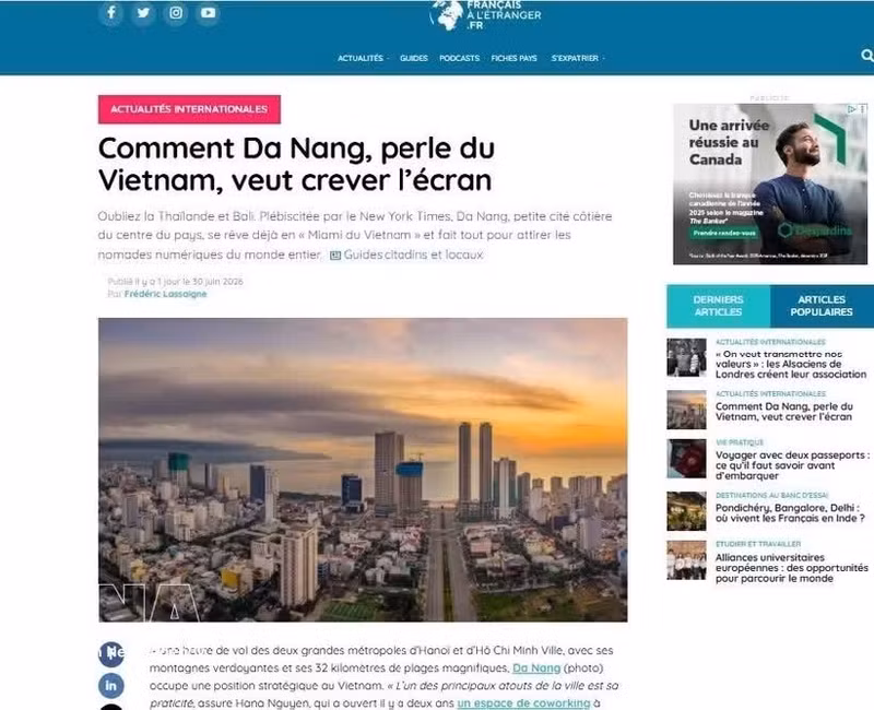 Статья, опубликованная во французском электронном журнале Journal des Français à l'étranger. (Фото: ВИА)
