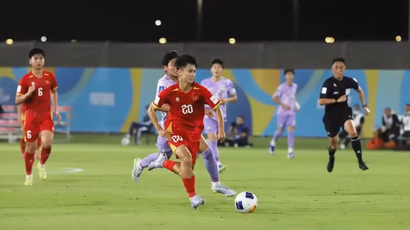 Сборная U17 Вьетнама сумела открыть счет, но не удержала преимущество. (Фото: Федерация футбола Вьетнама)