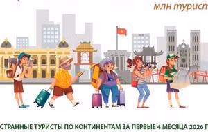 [Инфографика] Число иностранных туристов, прибывших во Вьетнам, достигло 8,8 млн человек