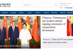 Газета China Daily освещает деятельность Генерального секретаря, Президента То Лама и его супруги.