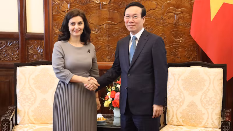 Президент Во Ван Тхыонг и Посол Болгарии Маринела Петкова. Фото: vpctn.gov.vn