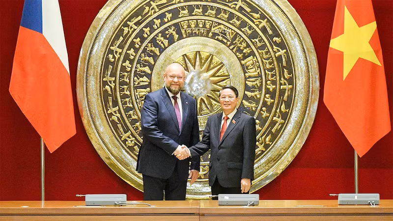 Зампредседателя НС Нгуен Дык Хай и Зампредседателя Палаты депутатов Чехии Ян Бартошек. Фото: daibieunhandan.vn