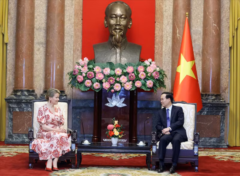 Президент Во Ван Тхыонг и Королева Бельгии Матильда. Фото: ВИА