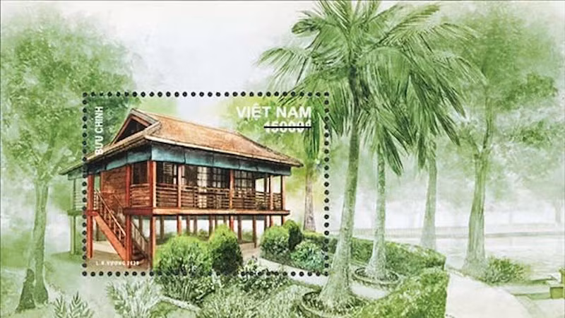 Почтовая марка «Дом на сваях Дяди Хо в Президентской резиденции». Фото: ВИА