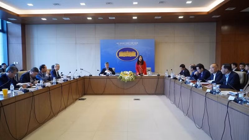 Общий вид заседания, заседание, посвященного работе с вьетнамцами, проживающими за границей, и защите граждан. Фото: baoquocte.vn