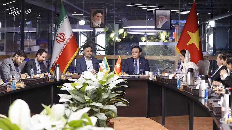 Председатель НС Выонг Динь Хюэ на рабочей встрече с руководителями IHIT. Фото: ВИА