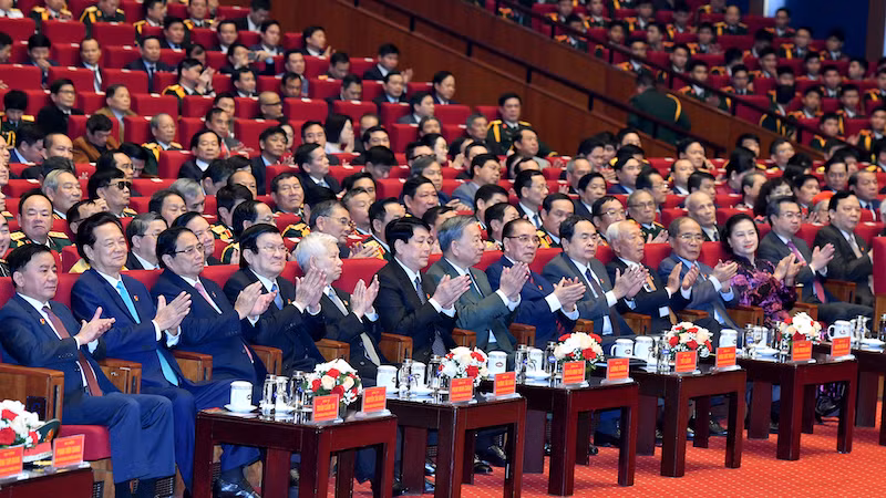 Руководители Партии и Государства на церемонии. Фото: Данг Кхоа