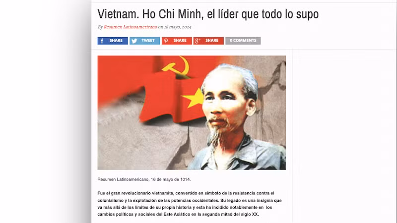 Статья на сайте газеты «Resumen Latinoamericano»