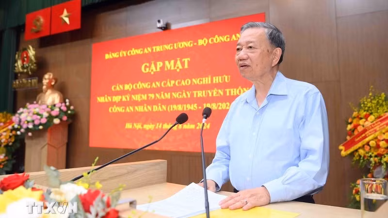 Генеральный секретарь ЦК КПВ, Президент То Лам выступает на встрече. Фото: ВИА