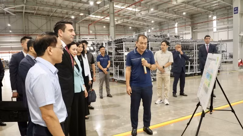 Делегация НС Армении посещает завод по производству и сборке автомобилей Hyundai Тханьконг.