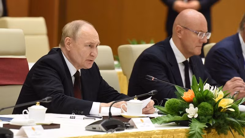 Президент Владимир Путин выступате на встрече. Фото: Чан Хай