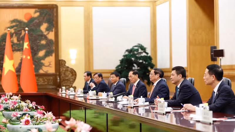 Вьетнамская делегация на встрече. Фото: Нят Бак