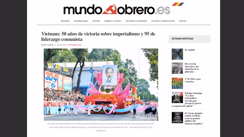 Статья на сайте Mundo Obrero.