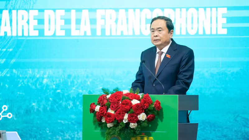 Председатель НС Чан Тхань Ман выступает на открытии конференции. Фото: quochoi.vn