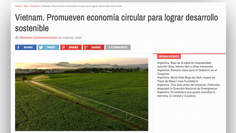 Статья на сайте газеты Resumen Latinoamericano.
