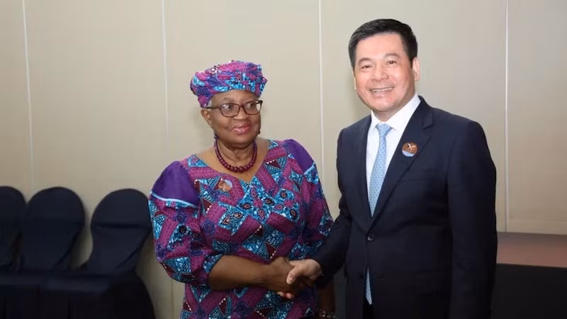 Министр Нгуен Хонг Зиен и Генеральный директор ВТО Нгози Оконджо-Ивеала. Фото: ВИА