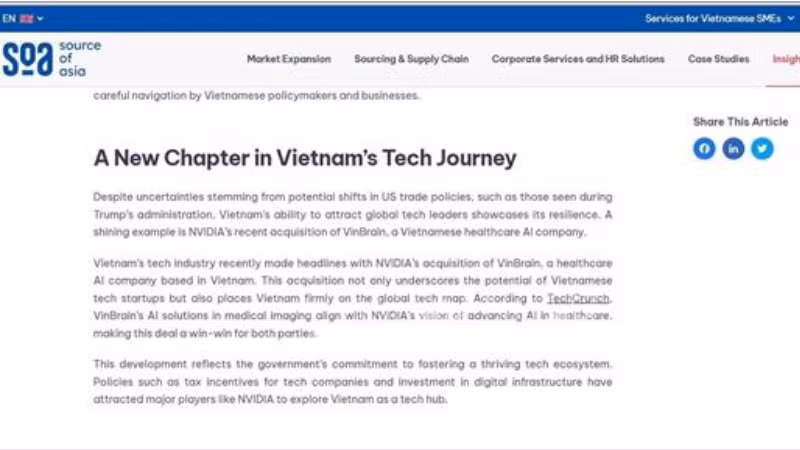 Статья была опубликована на сайте «sourceofasia.com». Фото: ВИА