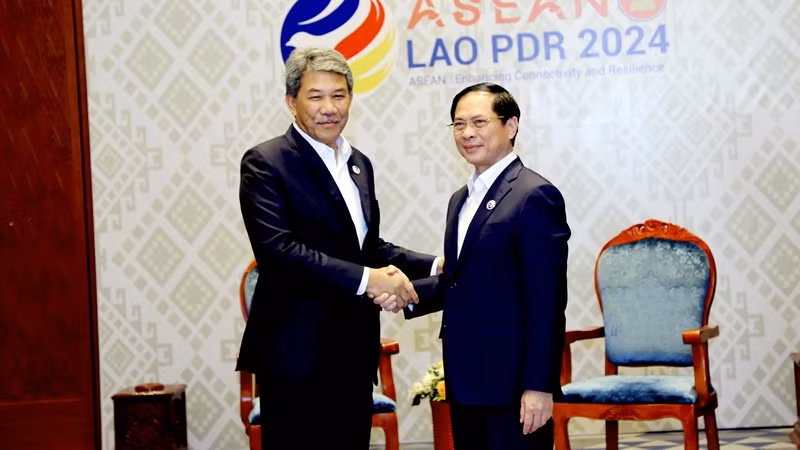 Министр иностранных дел Буй Тхань Шон и Вице-премьер, Министр иностранных дел Малайзии Дато Сери Утама Хаджи Мохамад Бин Хаджи Хасан. Фото: ВИА