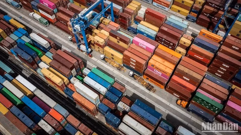 Экспортно-импортная деятельность в порту Диньву (город Хайфон). Фото: Тхань Дат 