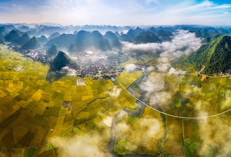 Красота горных пейзажей Налаи (Лангшон) во время сбора урожая. Фото: toquoc.vn