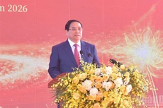 Премьер-министр Фам Минь Тьинь выступает на церемонии. Фото: Тхань Жанг