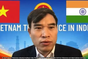 Торговый советник Вьетнама в Индии Буй Чунг Тхыонг выступает на семинаре. Фото: ВИА