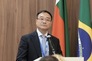 Замминистра общественной безопасности Фам Тхе Тунг выступает на пленарном заседании.