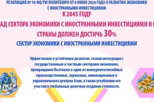 К 2045 году вклад сектора экономики с иностранными инвестициями в ВВП страны должен достичь 30%