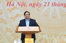 Премьер-министр Фам Минь Тьинь выступает на заседании. Фото: Чан Хай