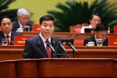 Товарищ Нгуен Мань Кыонг, член ЦК КПВ, постоянный заместитель секретаря партийного комитета, заместитель министра иностранных дел, выступает с докладом. Фото: ВИА