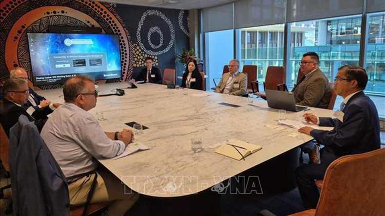 Посол Фам Хунг Там председательствует на круглом столе по вопросам торговли. Фото: ВИА Посол Фам Хунг Там председательствует на круглом столе по вопросам торговли. Фото: ВИА