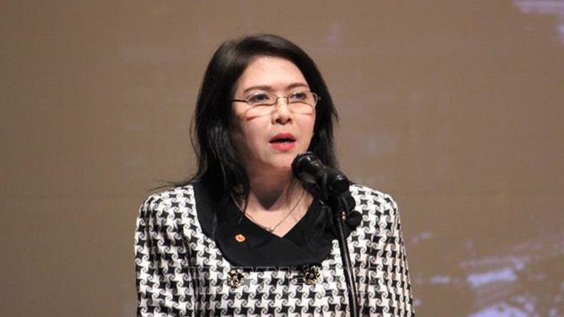 Председатель VJBA Тонг Ким Жао выступает на форуме. Фото: ВИА