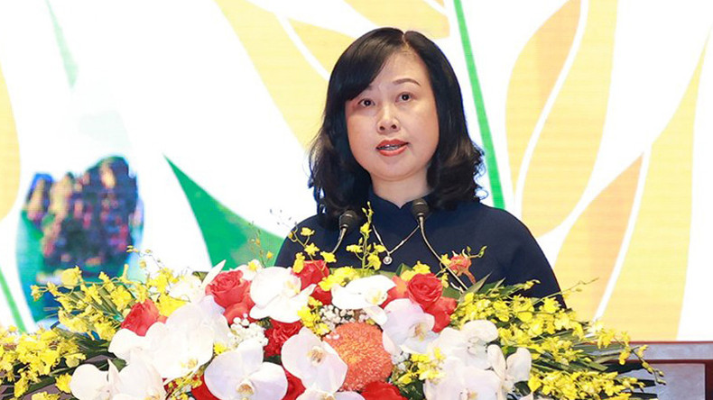 Министр здравоохранения Дао Хонг Лан выступает на конгрессе.