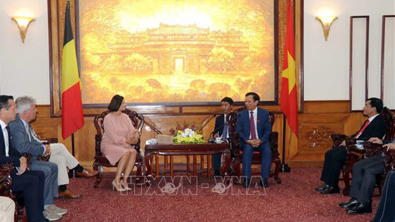 Руководитель провинции Тхыатхиен-Хюэ и Председатель Сената Бельгии. Фото: ВИА Руководитель провинции Тхыатхиен-Хюэ и Председатель Сената Бельгии. Фото: ВИА