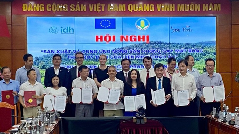 Министерство сельского хозяйства и развития деревни и представители провинций Центрального плато, сельскохозяйственных организаций подписывают меморандум о взаимопонимании по сотрудничеству в поддержке формирования цепочек производства кофе, не вызывающих обезлесения. Министерство сельского хозяйства и развития деревни и представители провинций Центрального плато, сельскохозяйственных организаций подписывают меморандум о взаимопонимании по сотрудничеству в поддержке формирования цепочек производства кофе, не вызывающих обезлесения.