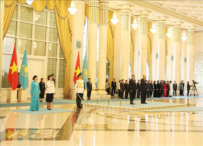 Общий вид церемонии встречи. Фото: ВИА Общий вид церемонии встречи. Фото: ВИА