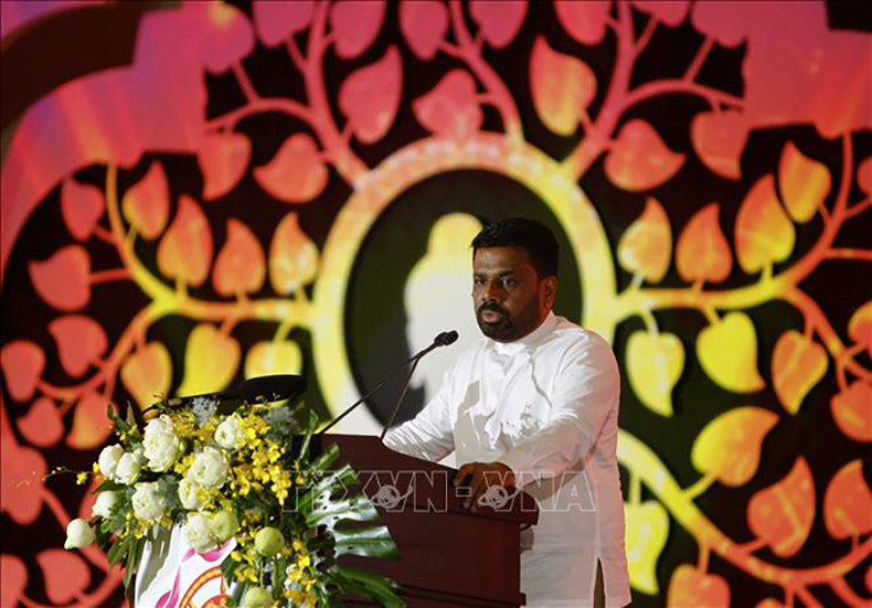 Президент Шри-Ланки Анура Кумара Диссанаяке выступает на церемонии. Фото: ВИА Президент Шри-Ланки Анура Кумара Диссанаяке выступает на церемонии. Фото: ВИА