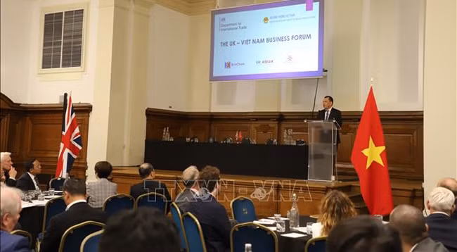 Общий вид вьетнамско-британского бизнес-форума. Фото: VNA