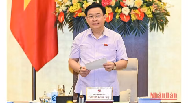 Председатель НС Выонг Динь Хюэ выступает с речью. Фото: Зюи Линь