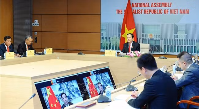 Общий вид онлайн-переговоров. Фото: VNA