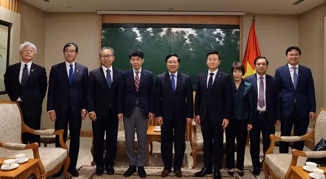 Постоянный вице-премьер Фам Бинь Минь принимает г-на Ямамото Ичиту. Фото: VGP