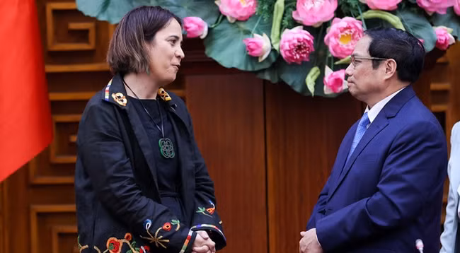 Премьер-министр Фам Минь Тьинь и Посол Новой Зеландии во Вьетнаме Треден Добсон. Фото: VGP