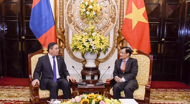 Замминистра иностранных дел Вьетнама Ле Хоай Чунг (справа) и Государственный секретарь МИД Монголии Даваасурэн Дамдинсурэн. Фото: baoquocte.vn