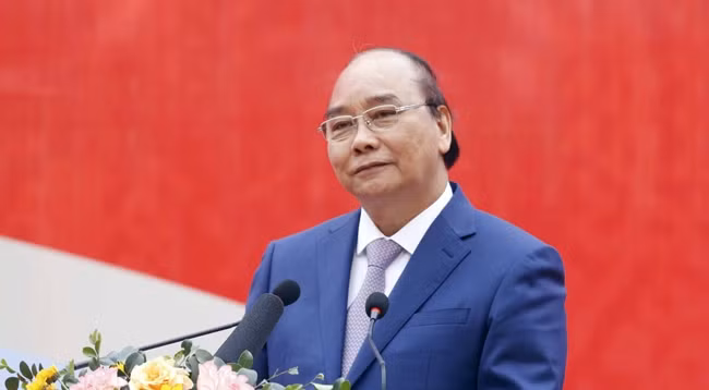 Президент Вьетнама Нгуен Суан Фук выступает на мероприятии. Фото: vpctn.gov.vn