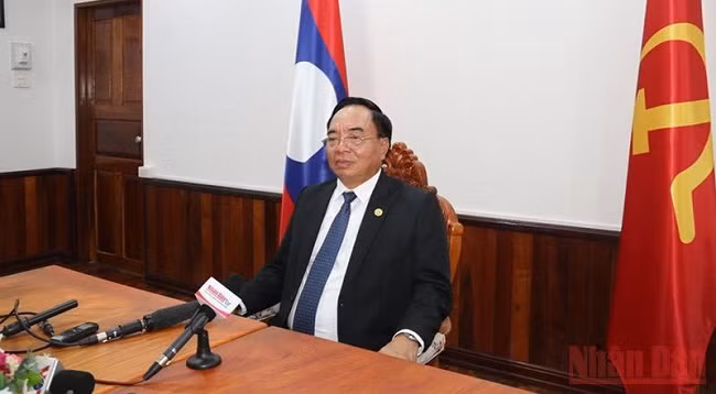 Министр планирования и инвестиций Лаоса, Председатель комитета сотрудничества между Лаосом и Вьетнамом Кхамджане Вонгфоси. Фото: Суан Шон 