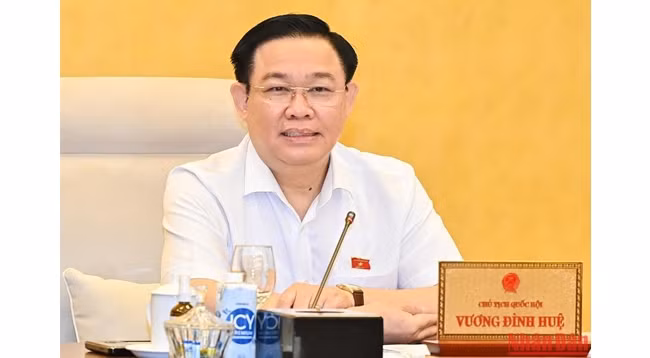 Председатель НС Выонг Динь Хюэ выступает с речью. Фото: Зюи Линь