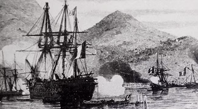 В 1858 году военные корабли Франции и Испании вторглись на полуостров Шонча. Фото: baotanglichsu.vn