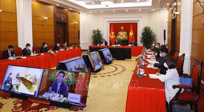 Общий вид онлайн-переговоров. Фото: VNA