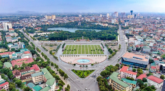 Вид на часть города Винь (провинция Нгеан) с высоты. Фото: VNA