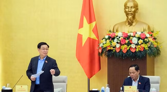 Председатель НС Выонг Динь Хюэ выступает с речью. Фото: Данг Ань